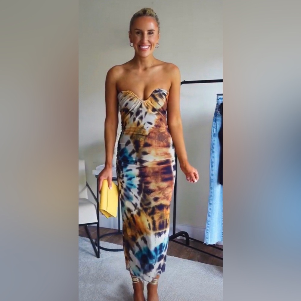 Zara Strapless Multicolor Dress